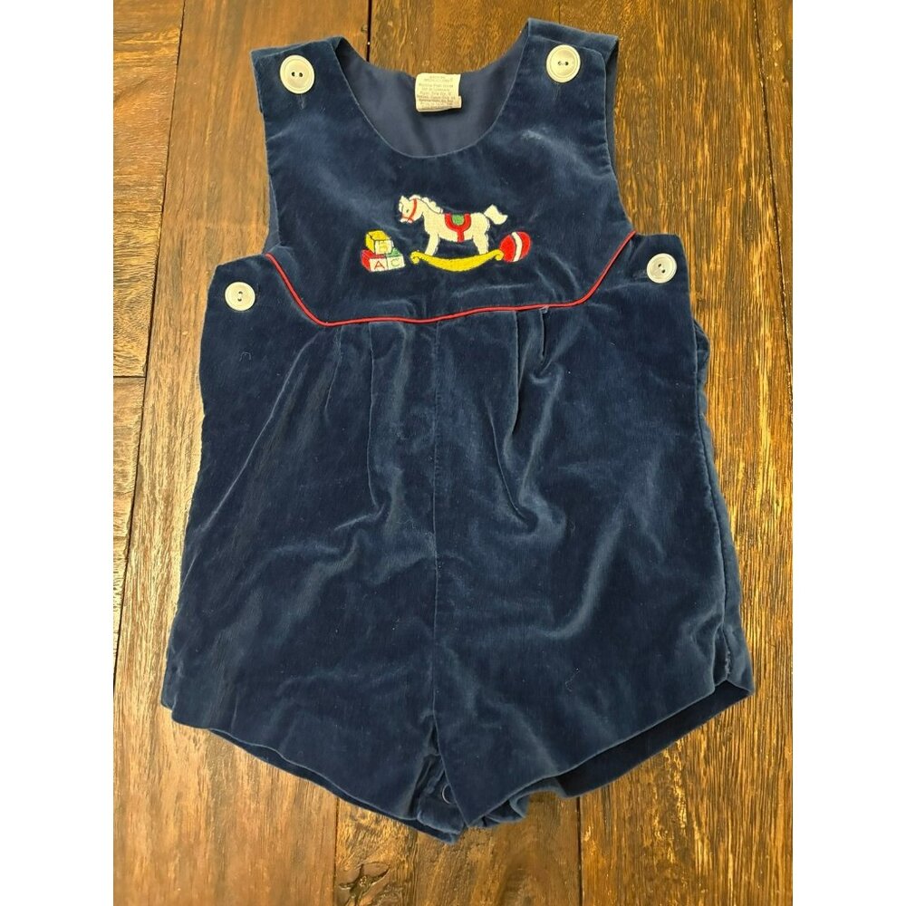 Navy Velvet Romper 18m